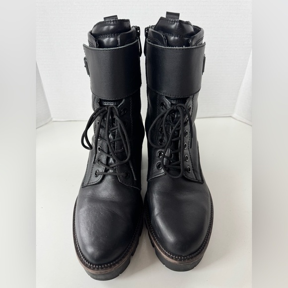 Tamaris leather moto combat boots lace up buckle bootie shoes women’s size 40 - Picture 6 of 14